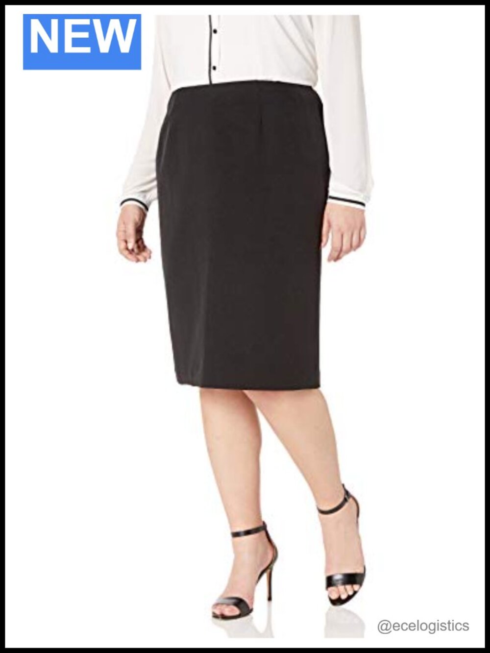 Plus Size Stretch Crepe Skimmer Skirt Wear to Work Straight